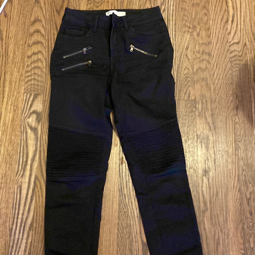 Zara Moto Black Jeans